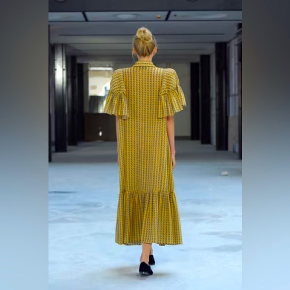 Mehtap Elaidi- Nwt Runway Elaidi Ruffled Maxi Dress X Anthropologie — image 4 of 7